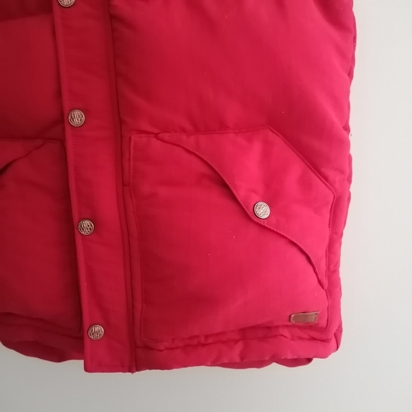 Levi's Men's Goose Down Fill Red Puffer Vest With Corduroy Trim Small - Picture 8 of 15